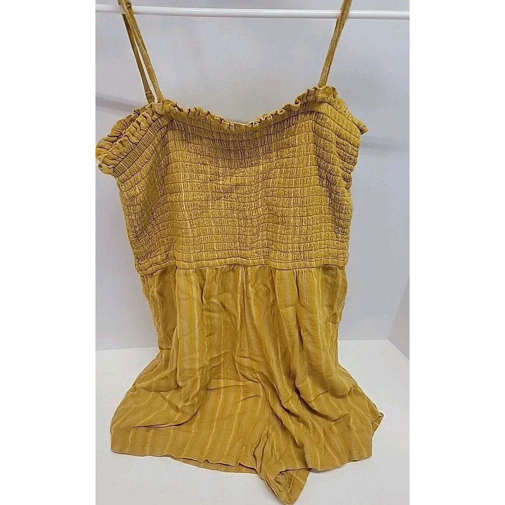 American Eagle Outfitters Linen Summer‎ Beach Striped Halter Romper Sz M